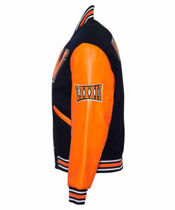 Virginia State University Black and Orange Varsity Jacket - Forever jackets