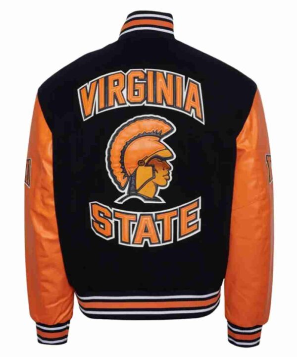 Virginia State University Black and Orange Varsity Jacket - Forever jackets