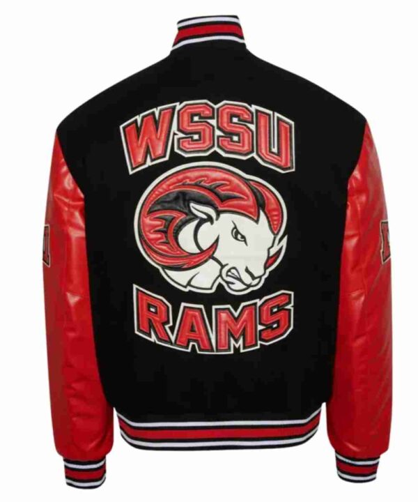Winston Salem State University Black and Red Varsity Jacket