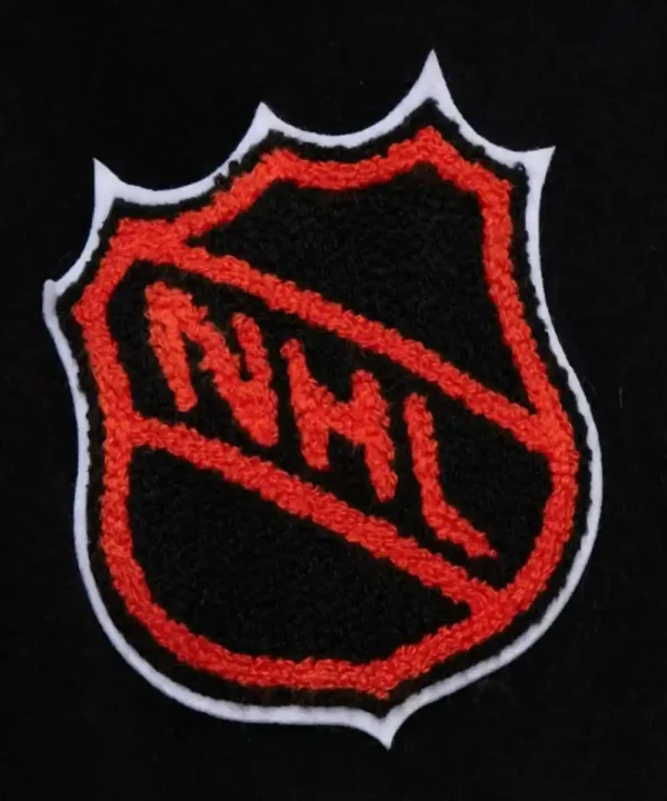 Chicago Blackhawks Black Out Team Logo Varsity Jacket