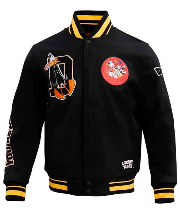 Daffy Duck Looney Tunes Freeze Max Black Varsity Jacket - Forever Jackets