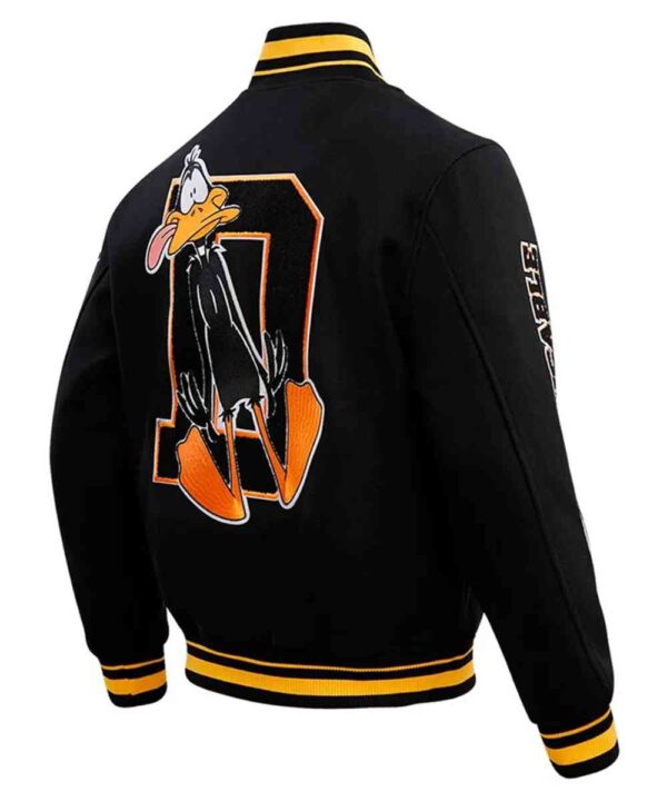 Daffy Duck Looney Tunes Freeze Max Black Varsity Jacket - Forever Jackets