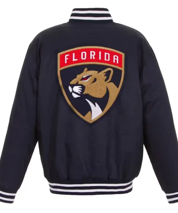 Navy Florida Panthers Front Hit Poly Twill Jacket - Forever Jackets