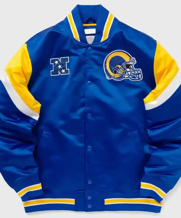 LA Rams Heavyweight Royal Satin Jacket - Forever Jackets