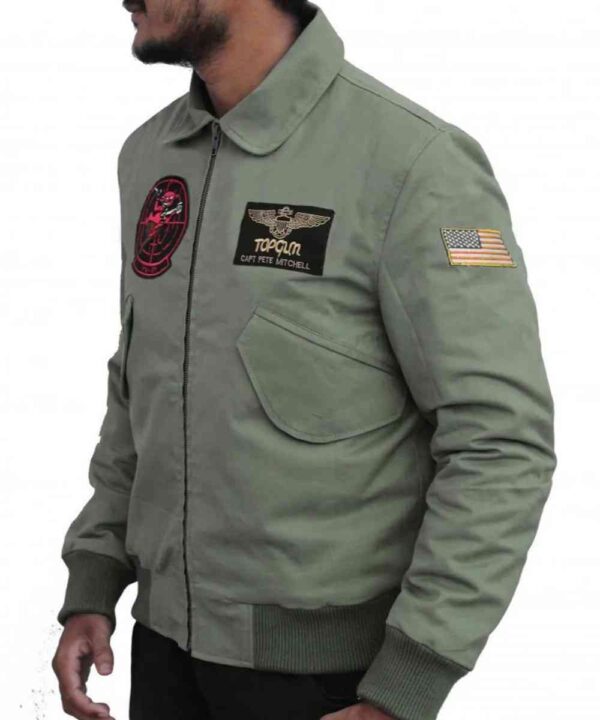 Lady Gaga Top Gun 2 Green Cotton Jacket - Forever Jackets