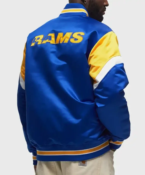 LA Rams Heavyweight Royal Satin Jacket - Forever Jackets