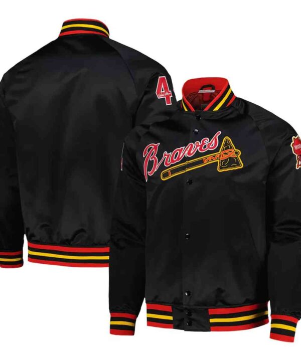 Milwaukee Braves Black Lightweight Satin Jacket - Forever Jackets