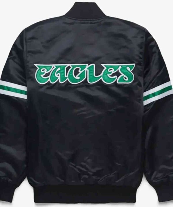 Philadelphia Eagles Striped Satin Jacket - Forever Jackets