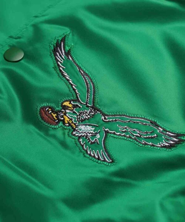 Philadelphia Eagles Striped Satin Jacket - Forever Jackets