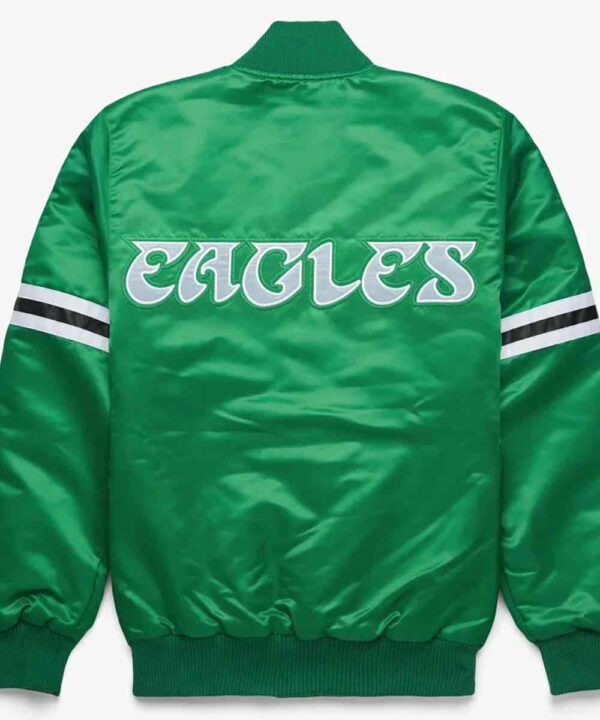 Philadelphia Eagles Striped Satin Jacket - Forever Jackets