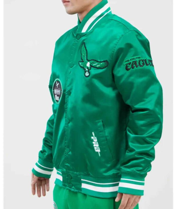 Philadelphia Eagles Old English Classic Rib Satin Jacket