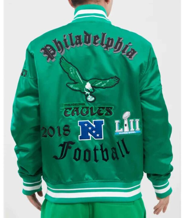 Philadelphia Eagles Old English Classic Rib Satin Jacket
