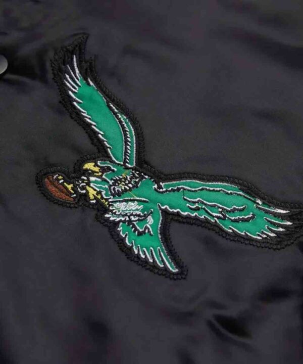 Philadelphia Eagles Striped Satin Jacket - Forever Jackets