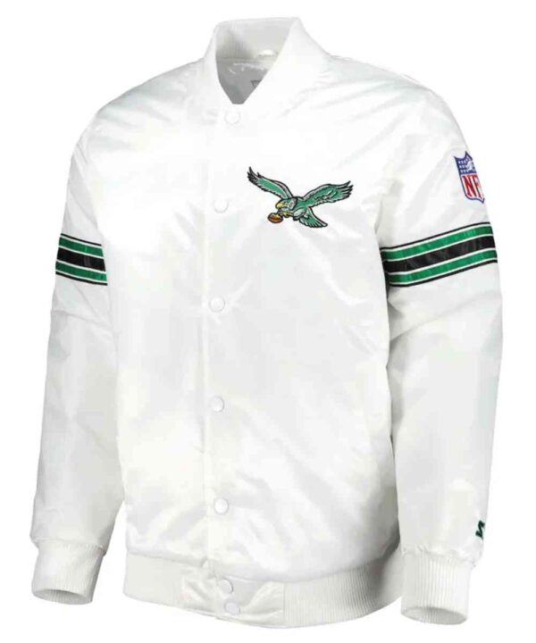 Philadelphia Eagles Striped Satin Jacket - Forever Jackets