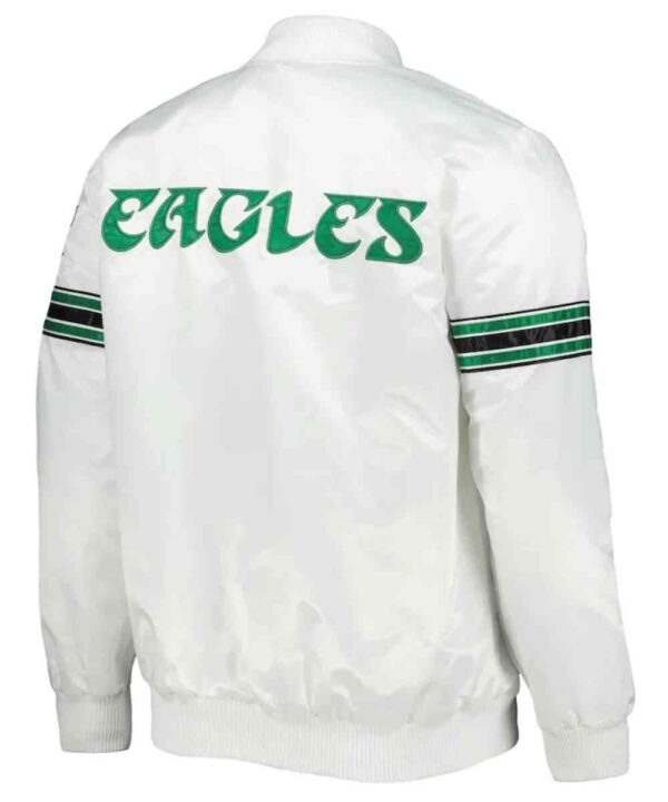 Philadelphia Eagles Striped Satin Jacket - Forever Jackets
