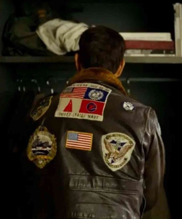 Top Gun Tom Cruise Bomber Leather Jacket with Removable Fur