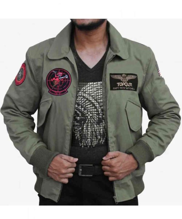 Lady Gaga Top Gun 2 Green Cotton Jacket - Forever Jackets