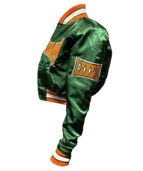 Women’s Florida A&M University Green Satin Jacket - Forever Jackets