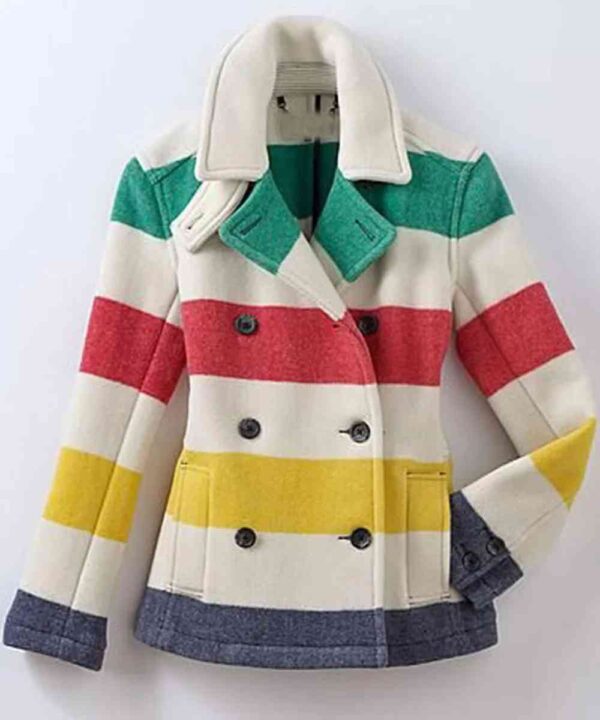 Hudson Bay Women’s Color Block Wool Peacoat - Forever Jackets
