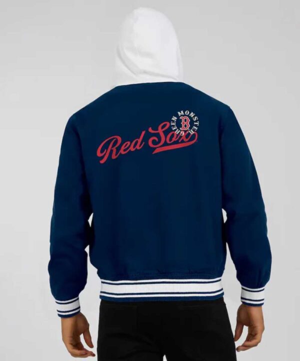 Boston Red Sox Navy Cotton Hooded Jacket - Forever Jackets