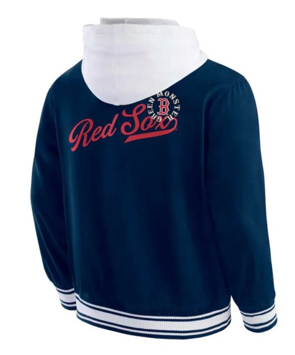 Boston Red Sox Navy Cotton Hooded Jacket - Forever Jackets