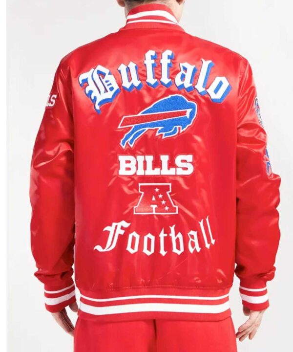 Buffalo Bills Old English Classic Rib Satin Jacket - Forever Jackets