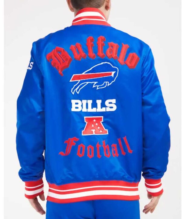 Buffalo Bills Old English Classic Rib Satin Jacket - Forever Jackets