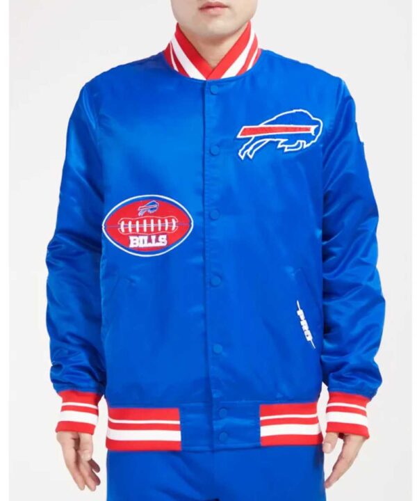 Buffalo Bills Old English Classic Rib Satin Jacket - Forever Jackets