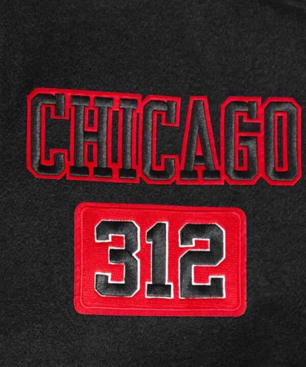 Chicago Bulls Area Code Classic Rib Varsity Jacket - Forever Jackets