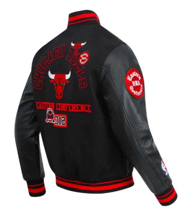 Chicago Bulls Area Code Classic Rib Varsity Jacket - Forever Jackets