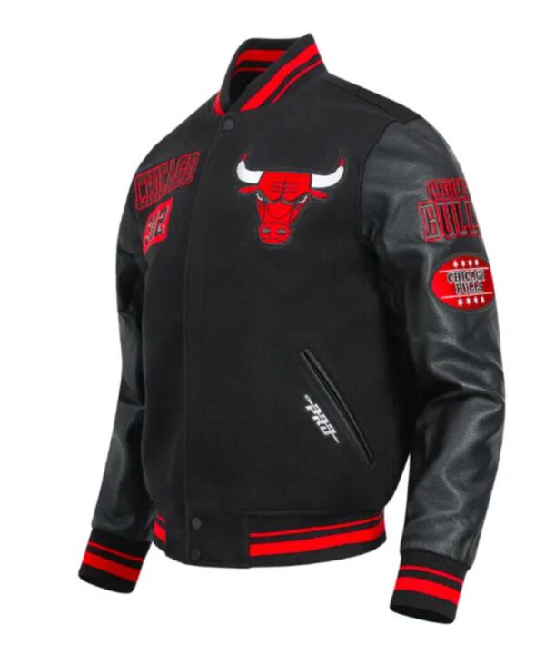 Chicago Bulls Area Code Classic Rib Varsity Jacket - Forever Jackets