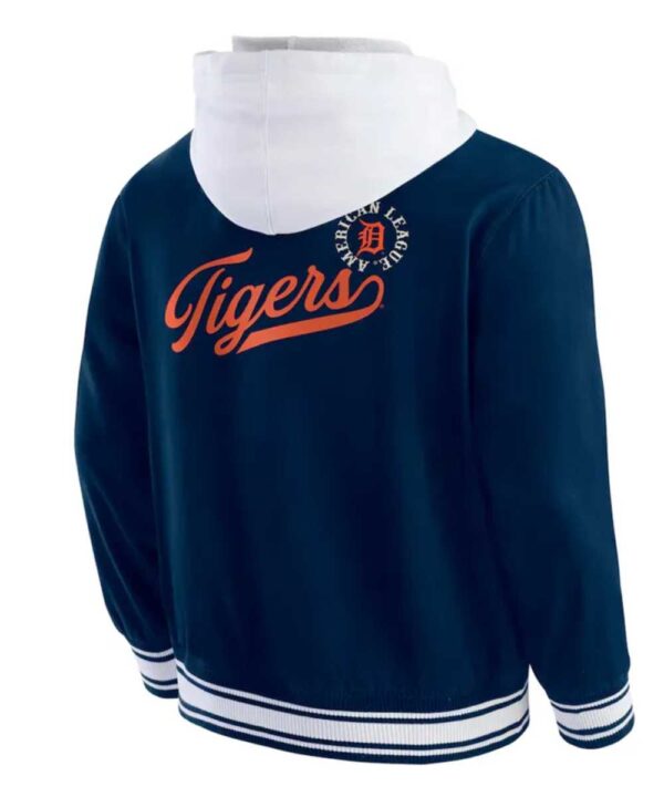 Detroit Tigers Navy Cotton Hooded Jacket - Forever Jackets