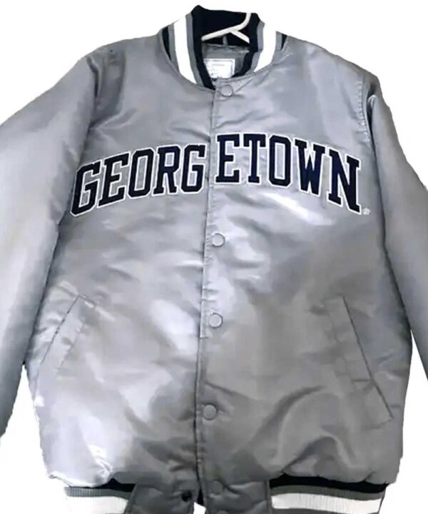 Gray Villa Georgetown Hoyas Team Bomber Satin Jacket - Forever Jackets