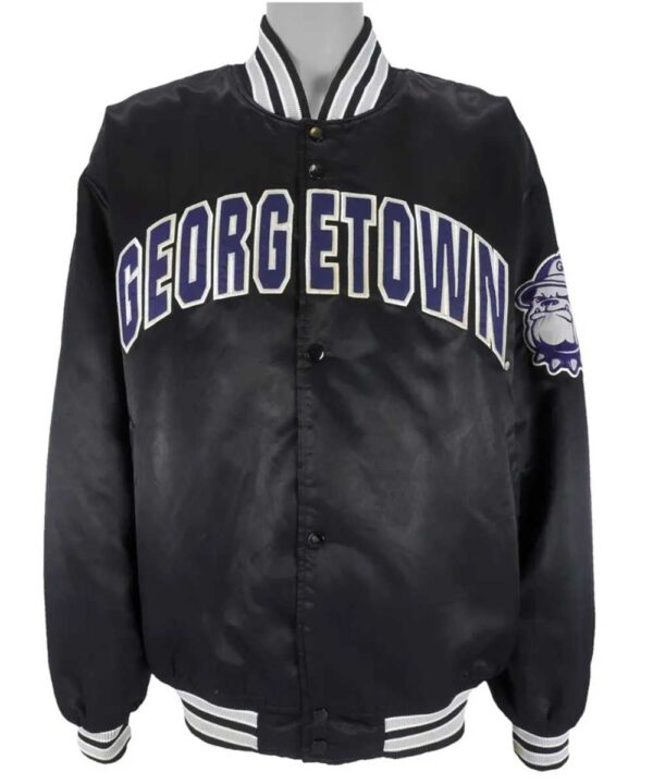 Gray Villa Georgetown Hoyas Team Bomber Satin Jacket - Forever Jackets