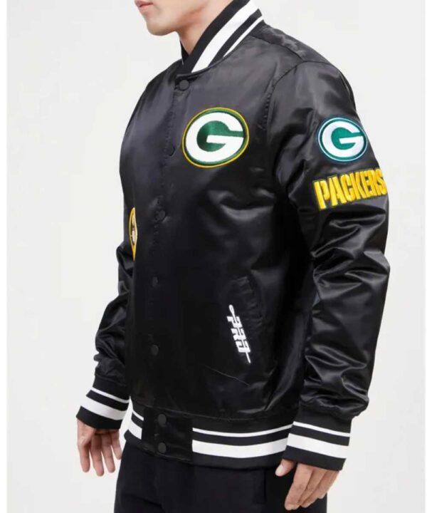 Green Bay Packers Old English Classic Rib Satin Jacket