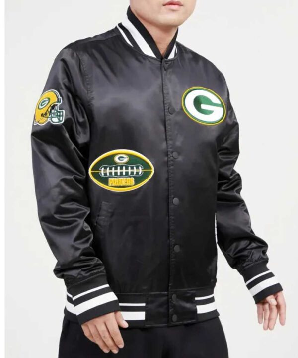 Green Bay Packers Old English Classic Rib Satin Jacket
