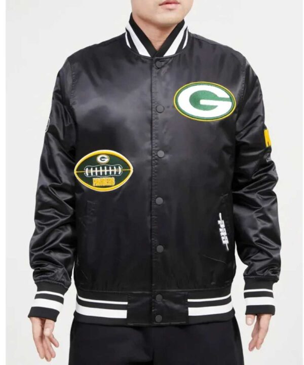 Green Bay Packers Old English Classic Rib Satin Jacket