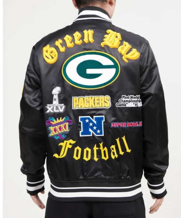 Green Bay Packers Old English Classic Rib Satin Jacket