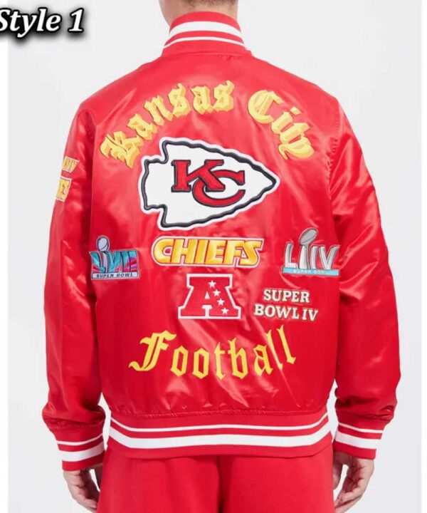 Kansas City Chiefs Old English Classic Rib Satin Jacket - Forever Jackets