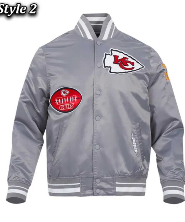 Kansas City Chiefs Old English Classic Rib Satin Jacket - Forever Jackets