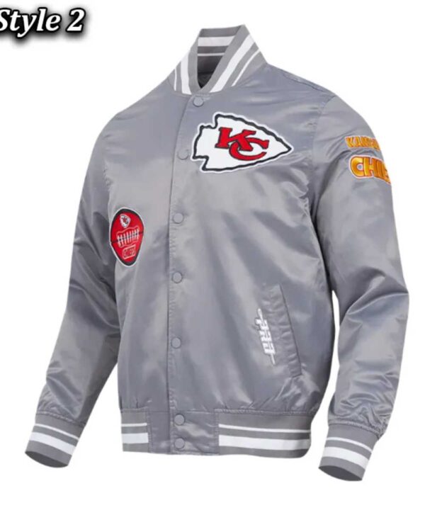 Kansas City Chiefs Old English Classic Rib Satin Jacket - Forever Jackets