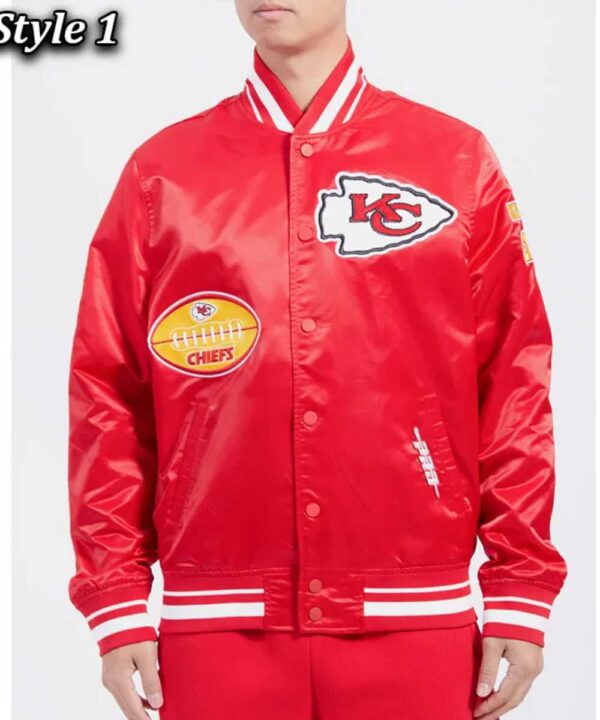 Kansas City Chiefs Old English Classic Rib Satin Jacket - Forever Jackets