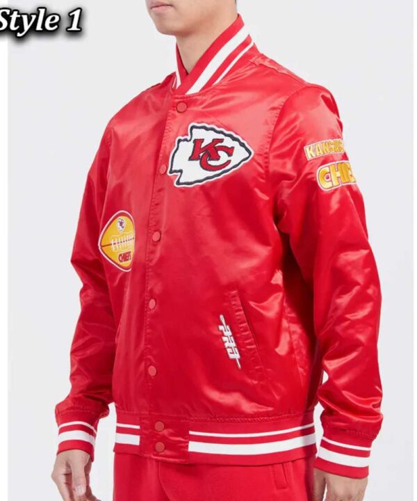 Kansas City Chiefs Old English Classic Rib Satin Jacket - Forever Jackets