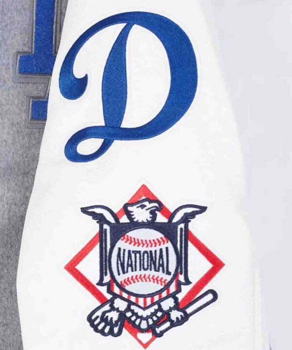 LA Dodgers Area Code Classic Rib Varsity Jacket - Forever Jackets