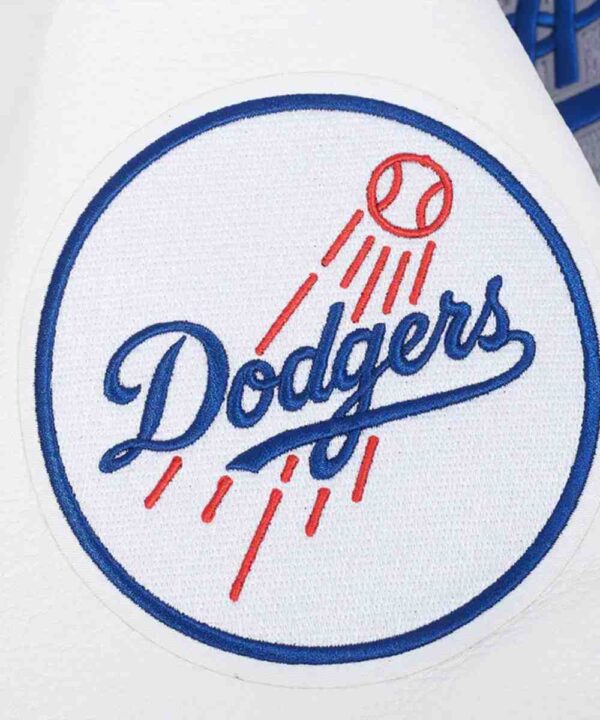 LA Dodgers Area Code Classic Rib Varsity Jacket - Forever Jackets