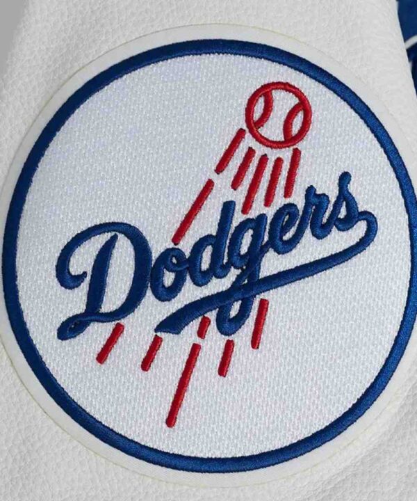 LA Dodgers Area Code Classic Rib Varsity Jacket - Forever Jackets