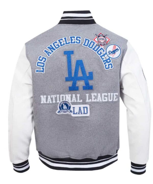 LA Dodgers Area Code Classic Rib Varsity Jacket - Forever Jackets