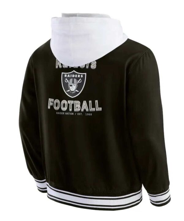 Las Vegas Raiders Black Cotton Hooded Jacket - Forever Jackets