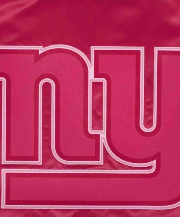 NY Giants Triple Pink Satin Jacket - Forever Jackets