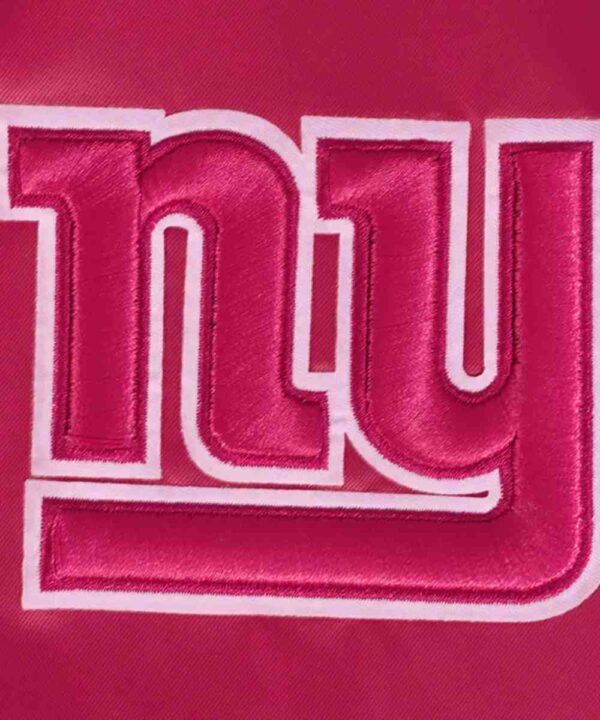 NY Giants Triple Pink Satin Jacket - Forever Jackets